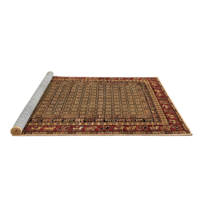 Sideview of Machine Washable Oriental Brown Industrial Rug, wshurb2416brn