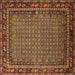 Square Oriental Brown Industrial Rug, urb2416brn