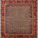 Square Machine Washable Industrial Modern Orange Brown Rug, wshurb2416