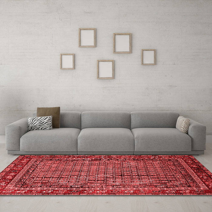 Industrial Red Washable Rugs