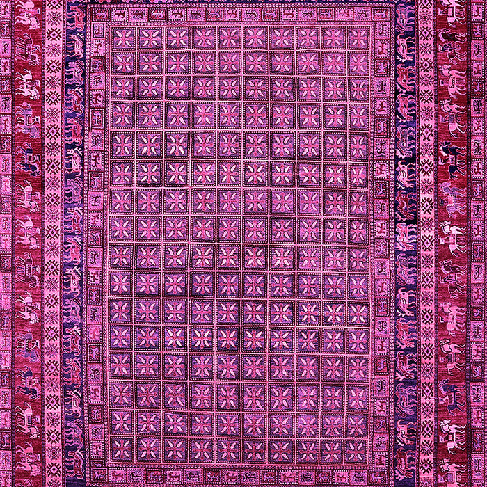 Machine Washable Oriental Pink Industrial Rug, wshurb2416pnk