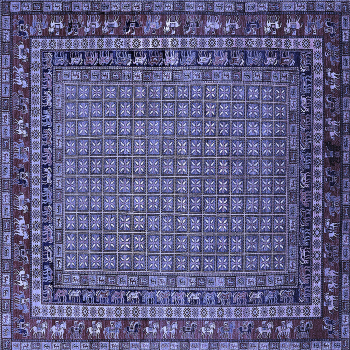 Square Oriental Blue Industrial Rug, urb2416blu