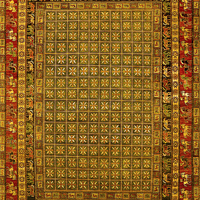 Machine Washable Oriental Yellow Industrial Rug, wshurb2416yw