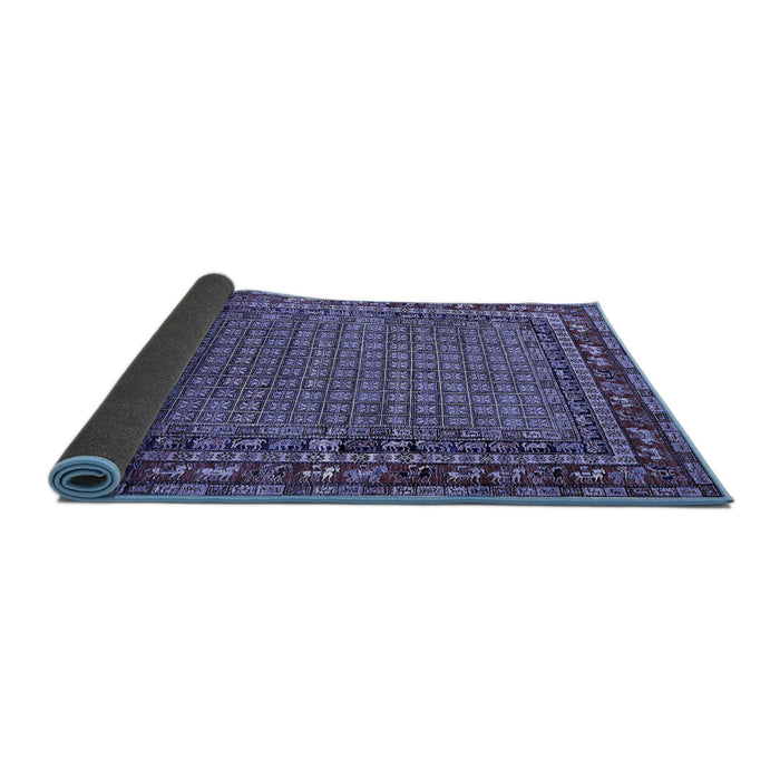 Sideview of Oriental Blue Industrial Rug, urb2416blu