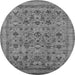 Round Oriental Gray Industrial Rug, urb2417gry