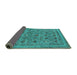 Sideview of Oriental Turquoise Industrial Rug, urb2417turq