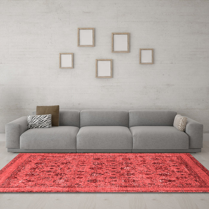 Industrial Red Washable Rugs