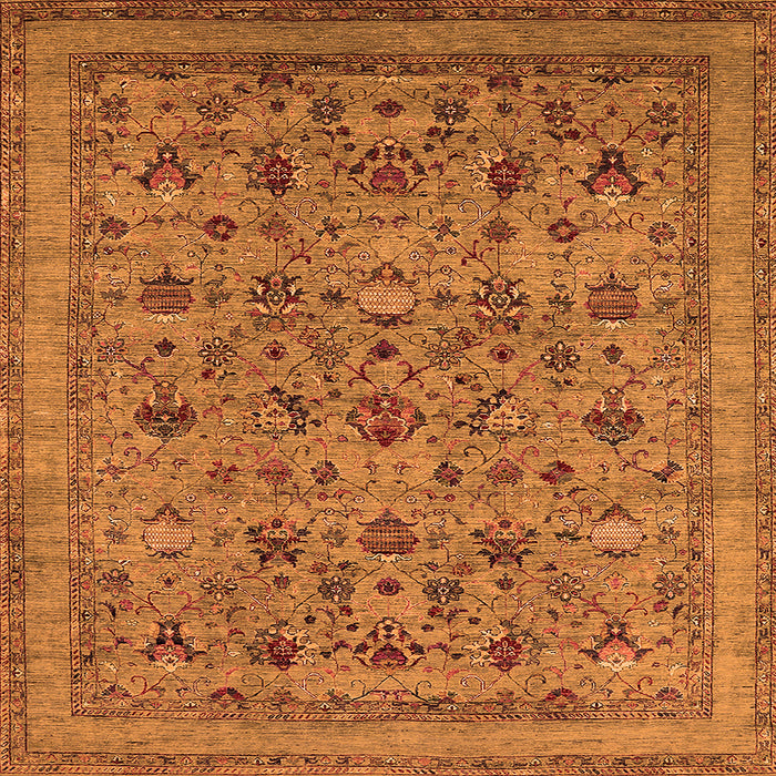 Square Oriental Orange Industrial Rug, urb2417org