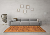 Machine Washable Oriental Orange Industrial Rug, wshurb2417org