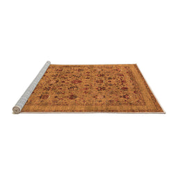 Sideview of Machine Washable Oriental Orange Industrial Area Rugs, wshurb2417org