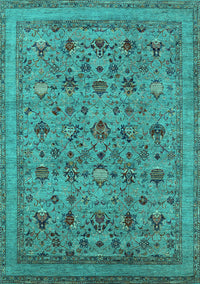 Oriental Turquoise Industrial Rug, urb2417turq