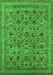 Machine Washable Oriental Green Industrial Area Rugs, wshurb2417grn