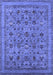 Machine Washable Oriental Blue Industrial Rug, wshurb2417blu