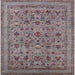 Square Mid-Century Modern Rosy Brown Pink Oriental Rug, urb2417