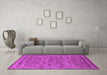 Machine Washable Oriental Pink Industrial Rug in a Living Room, wshurb2417pnk
