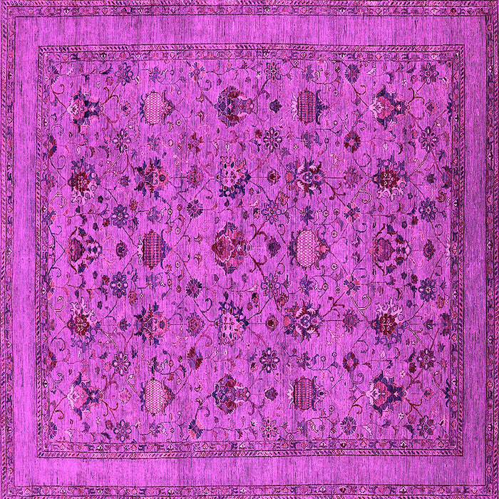 Square Machine Washable Oriental Pink Industrial Rug, wshurb2417pnk