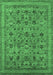 Machine Washable Oriental Emerald Green Industrial Area Rugs, wshurb2417emgrn