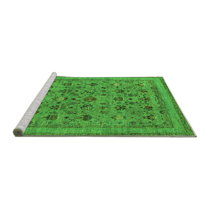 Sideview of Machine Washable Oriental Green Industrial Area Rugs, wshurb2417grn