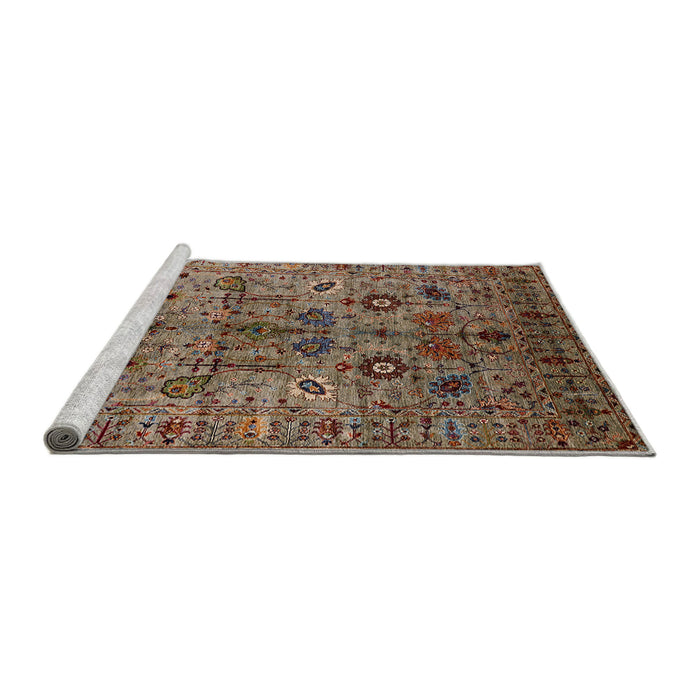 Sideview of Machine Washable Industrial Modern Brown Rug, wshurb2418