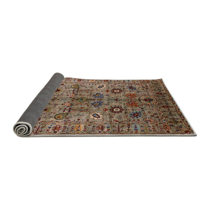 Sideview of Mid-Century Modern Brown Oriental Rug, urb2418