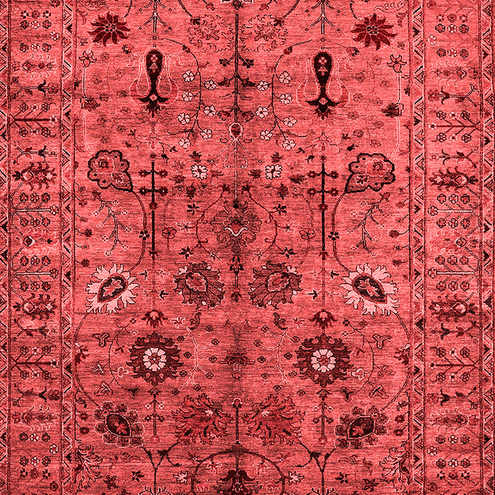 Machine Washable Oriental Red Industrial Rug, wshurb2418red