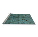 Sideview of Machine Washable Oriental Light Blue Industrial Rug, wshurb2418lblu