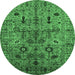 Round Oriental Emerald Green Industrial Rug, urb2418emgrn