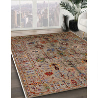 Mid-Century Modern Brown Oriental Rug, urb2418