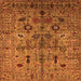 Square Machine Washable Oriental Orange Industrial Area Rugs, wshurb2418org