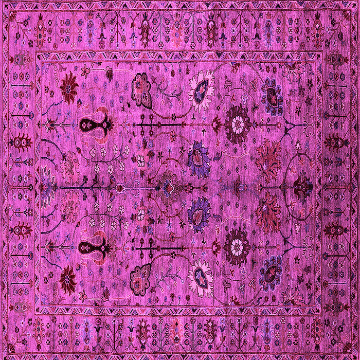 Square Machine Washable Oriental Pink Industrial Rug, wshurb2418pnk