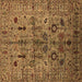 Square Machine Washable Oriental Brown Industrial Rug, wshurb2418brn