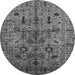 Round Oriental Gray Industrial Rug, urb2418gry