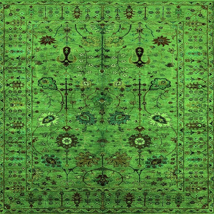 Square Oriental Green Industrial Rug, urb2418grn