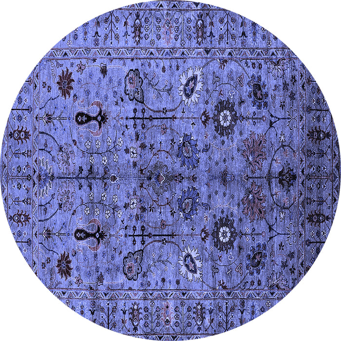 Round Oriental Blue Industrial Rug, urb2418blu
