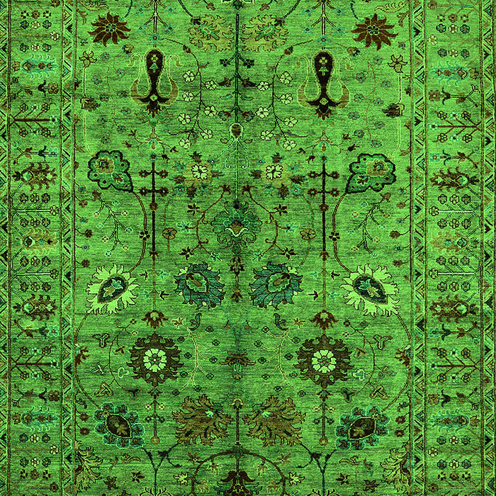 Machine Washable Oriental Green Industrial Area Rugs, wshurb2418grn