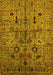 Machine Washable Oriental Yellow Industrial Rug, wshurb2418yw