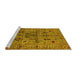 Sideview of Machine Washable Oriental Yellow Industrial Rug, wshurb2418yw