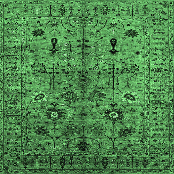 Square Oriental Emerald Green Industrial Rug, urb2418emgrn