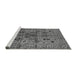 Sideview of Machine Washable Oriental Gray Industrial Rug, wshurb2418gry