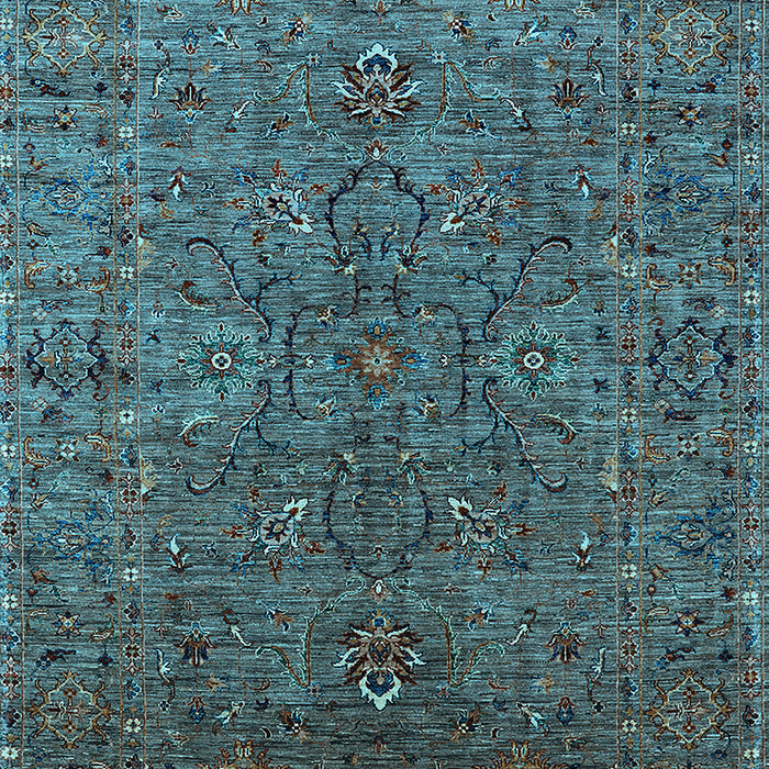 Machine Washable Oriental Light Blue Traditional Rug, wshurb2419lblu