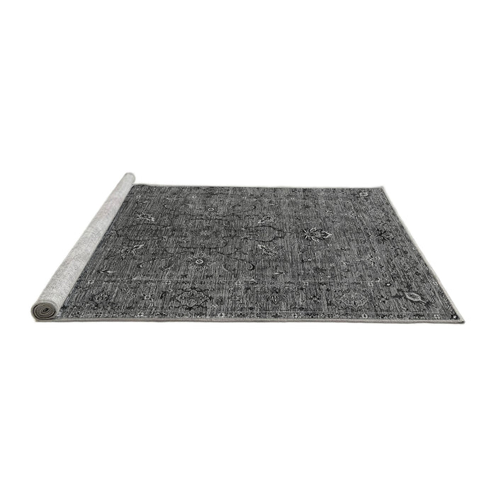 Sideview of Machine Washable Oriental Gray Traditional Rug, wshurb2419gry