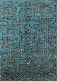Oriental Light Blue Traditional Rug, urb2419lblu