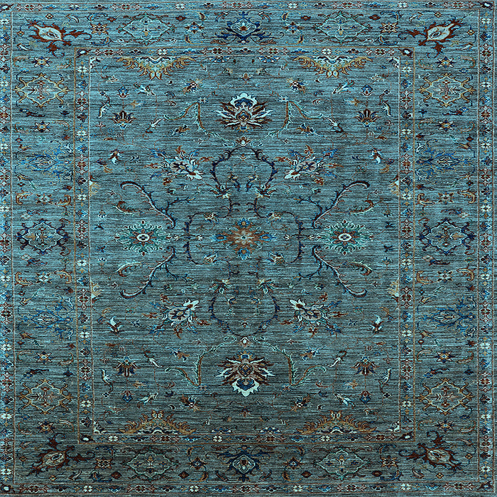 Square Oriental Light Blue Traditional Rug, urb2419lblu