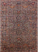 Mid-Century Modern Dark Almond Brown Oriental Rug, urb2419
