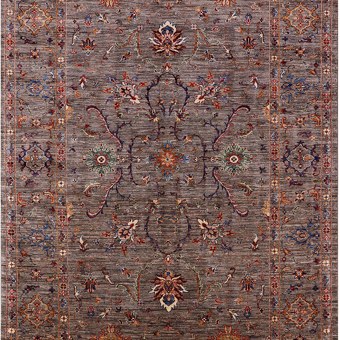 Mid-Century Modern Dark Almond Brown Oriental Rug, urb2419