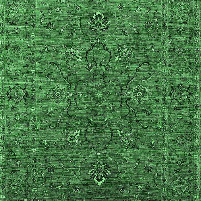 Machine Washable Oriental Emerald Green Traditional Area Rugs, wshurb2419emgrn