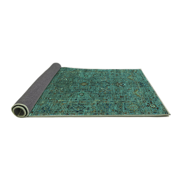 Sideview of Oriental Turquoise Traditional Rug, urb2419turq