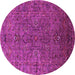 Round Oriental Pink Traditional Rug, urb2419pnk