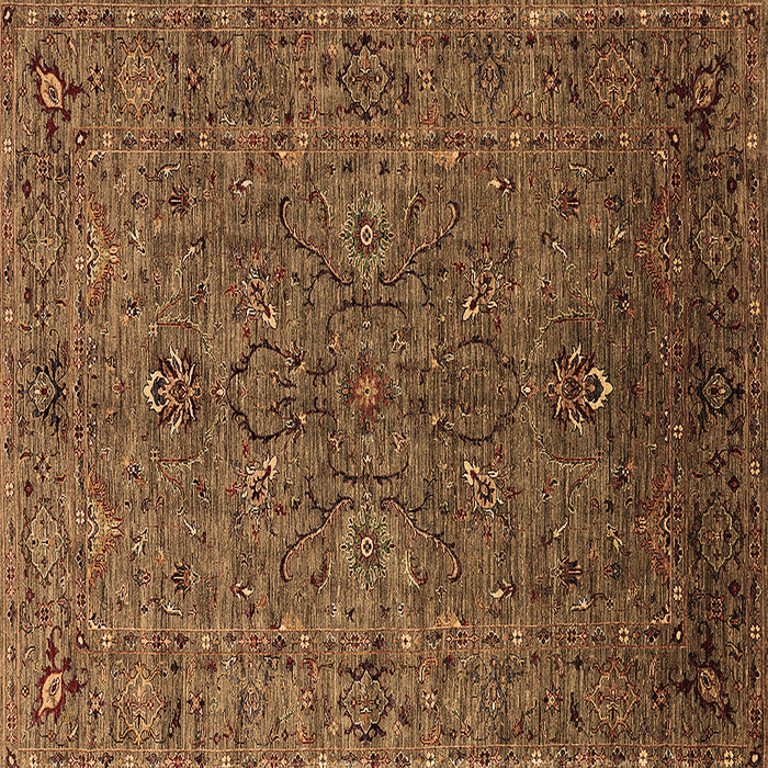 Square Oriental Brown Traditional Rug, urb2419brn