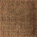 Square Oriental Brown Traditional Rug, urb2419brn